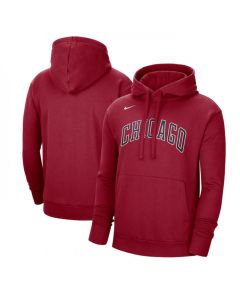 Men's Chicago Bulls Red 2022/23 City Edition Essential Pullover Hoodie