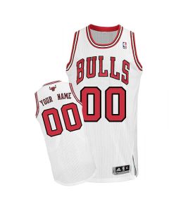 Men's Chicago Bulls White Authentic Custom Jersey