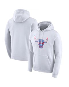 Men's Chicago Bulls White City Edition Club Pullover Hoodie