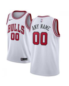 Men's Chicago Bulls White Customized Stitched NBA Jersey