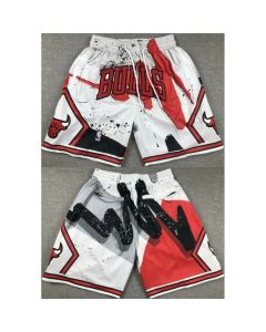 Men's Chicago Bulls White/Red Shorts (Run Small)