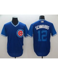 Men's Chicago Cubs #12 Kyle Schwarber Royal "Schwarbs" Players Weekend Authentic Stitched MLB Jersey