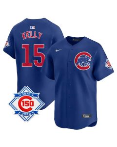 Men's Chicago Cubs #15 Carson Kelly Royal Nike Alternate Vapor Limited 150th Anniversary Authentic Lettering Jersey (Royal)