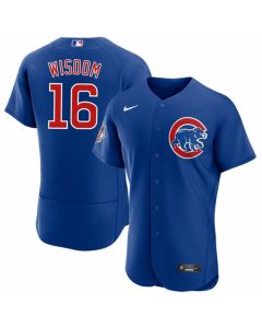 Men's Chicago Cubs #16 Patrick Wisdom Blue Flex Base Stitched Jersey