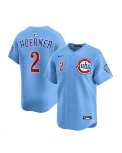 Men's Chicago Cubs #2 Nico Hoerner Blue 2024/25 2nd Alternate Limited Stitched Baseball Jersey (Blue)