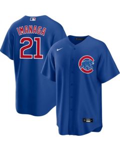 Men's Chicago Cubs #21 Shota Imanaga Blue Cool Base Stitched Baseball Jersey