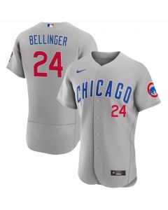 Men's Chicago Cubs #24 Cody Bellinger Grey Flex Base Stitched Baseball Jersey