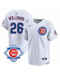 Men's Chicago Cubs #26 Billy Williams White Nike Home Vapor Limited 150th Anniversary Authentic Lettering Jersey (White)