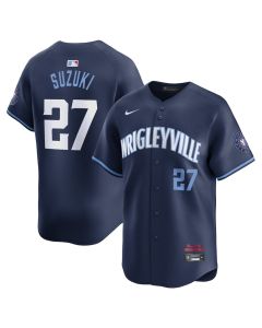 Men's Chicago Cubs #27 Nico Hoerner Navy Cool Base Stitched Baseball Jerse (Navy)