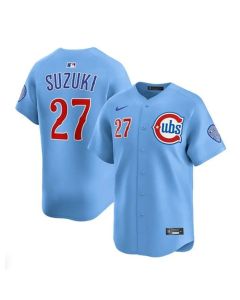 Men's Chicago Cubs #27 Seiya Suzuki Blue 2024/25 2nd Alternate Limited Stitched Baseball Jersey (Blue)
