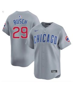 Men's Chicago Cubs #29 Michael Busch Gray Cool Base Stitched Baseball Jersey (Gray)