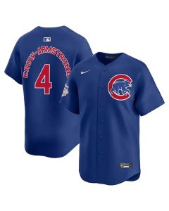Men's Chicago Cubs #4 Pete Crow-Armstrong Blue 2024 Cool Base Stitched Baseball Jersey (Blue)