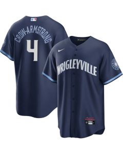 Men's Chicago Cubs #4 Pete Crow-Armstrong Navy Cool Base Stitched Baseball Jerse (Navy)