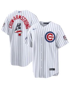 Men's Chicago Cubs #4 Pete Crow-Armstrong Nike White 2026 All-Star Edition Stars & Stripes Stadium Jersey (White)