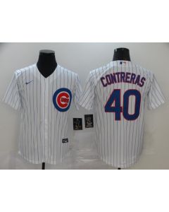 Men's Chicago Cubs #40 Willson Contreras White Cool Base Stitched MLB Jersey
