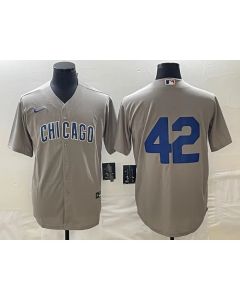 Men's Chicago Cubs #42 Bruce Sutter Gray Cool Base Stitched Jersey
