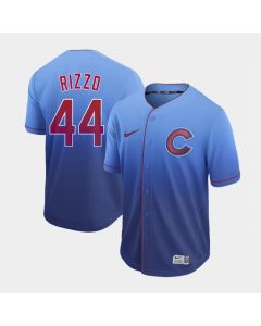 Men's Chicago Cubs #44 Anthony Rizzo Blue Fade Stitched MLB Jersey