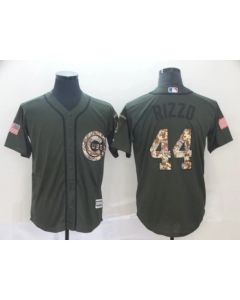 Men's Chicago Cubs #44 Anthony Rizzo Green Salute To Service Cool Base Stitched MLB Jersey