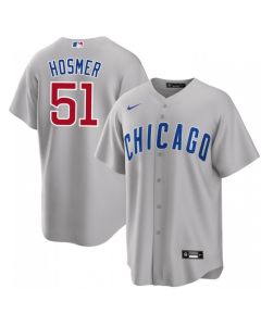 Men's Chicago Cubs #51 Eric Hosmer Grey Cool Base Stitched Jersey