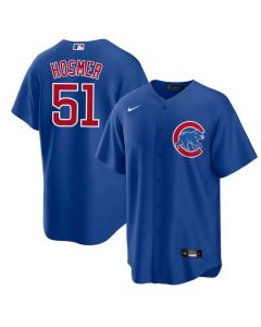 Men's Chicago Cubs #51 Eric Hosmer Royal Cool Base Stitched Jersey