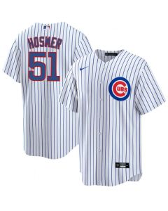 Men's Chicago Cubs #51 Eric Hosmer White Cool Base Stitched Baseball Jersey