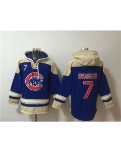 Men's Chicago Cubs #7 Dansby Swanson Ageless Must-Have Lace-Up Pullover Hoodie