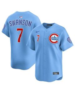 Men's Chicago Cubs #7 Dansby Swanson Blue 2024/25 2nd Alternate Limited Stitched Baseball Jersey (Blue)