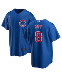 Men's Chicago Cubs #8 Ian Happ Royal Cool Base Stitched Baseball Jersey (Royal)