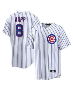 Men's Chicago Cubs #8 Ian Happ White Home Replica Jersey (White)