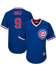 Men's Chicago Cubs #9 Javier Baez Blue Flexbase Authentic Collection Cooperstown Stitched MLB Jersey