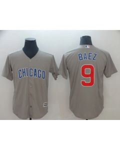 Men's Chicago Cubs #9 Javier Baez Gray Cool Base Stitched MLB Jersey