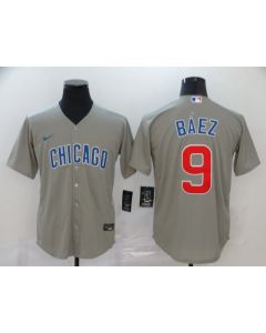 Men's Chicago Cubs #9 Javier Baez Grey Cool Base Stitched MLB Jersey