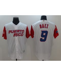 Men's Chicago Cubs #9 Javier Baez White Cool Base Stitched Jersey