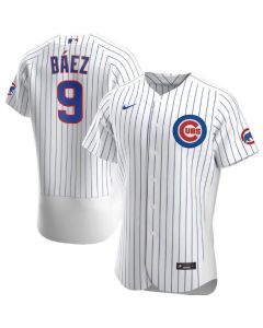 Men's Chicago Cubs #9 Javier Baez White Flex Base Stitched Jersey