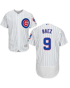 Men's Chicago Cubs #9 Javier Baez White Flexbase Authentic Collection Stitched MLB Jersey