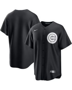 Men's Chicago Cubs Black Lights Out Replica Jersey