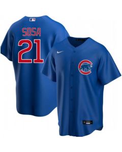 Men's Chicago Cubs Blank #21 Sammy Sosa Blue Cool Base Stitched Jersey