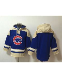 Men's Chicago Cubs Blank Ageless Must-Have Lace-Up Pullover Hoodie
