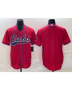 Men's Chicago Cubs Blank Red Cool Base Stitched Baseball Jersey