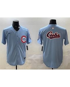 Men's Chicago Cubs Team Big Logo Blue 2024/25 2nd Alternate Limited Stitched Baseball Jersey (Blue)