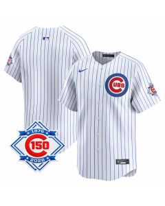 Men's Chicago Cubs White Home Vapor Limited 150th Anniversary Patch Jersey