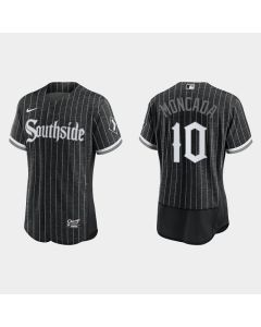 Men's Chicago White Sox #10 Yoan Moncada 2021 City Connect Flex Base Stitched Jersey