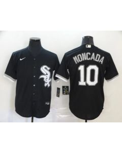 Men's Chicago White Sox #10 Yoan Moncada Black Cool Base Stitched MLB Jersey