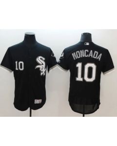 Men's Chicago White Sox #10 Yoan Moncada Black Flexbase Stitched MLB Jersey