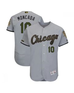 Men's Chicago White Sox #10 Yoan Moncada Gray 2018 Memorial Day Flexbase Stitched MLB Jersey