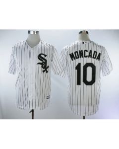 Men's Chicago White Sox #10 Yoan Moncada White Cool Base Stitched MLB Jersey (White)