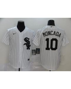 Men's Chicago White Sox #10 Yoan Moncada White Cool Base Stitched MLB Jersey
