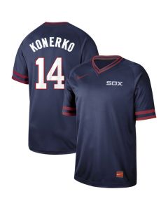 Men's Chicago White Sox #14 Paul Konerko Navy Cooperstown Collection Legend Stitched MLB Jersey