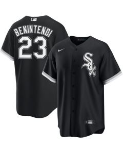 Men's Chicago White Sox #23 Andrew Benintendi Black Road Limited Player Jersey