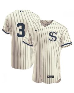 Men's Chicago White Sox #3 Harold Baines 2021 Cream/Navy Field of Dreams Flex Base Stitched Jersey
